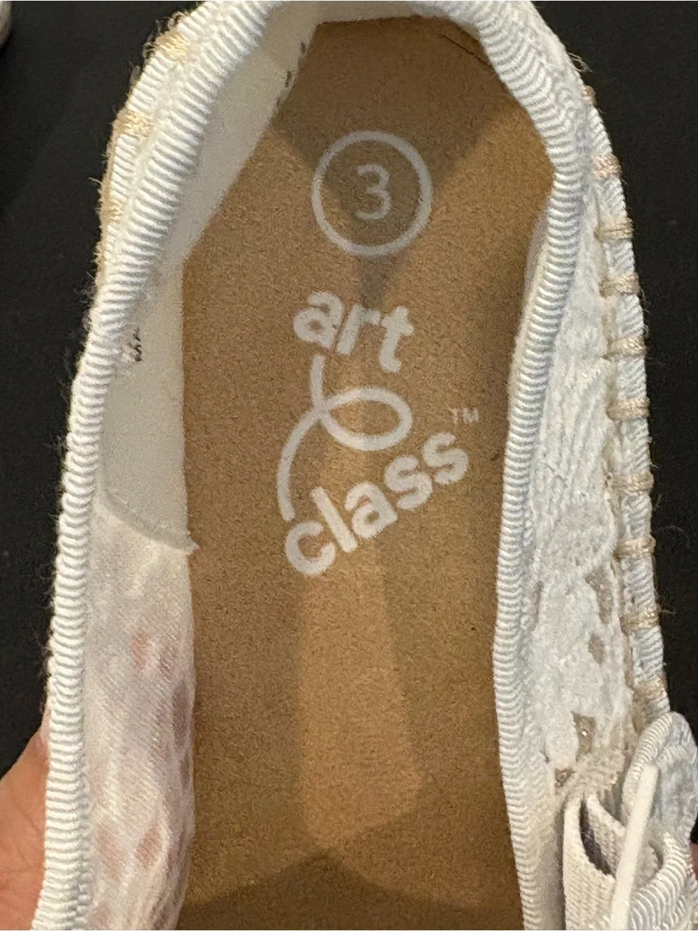 Art Class Kids White Madeline Lace Espadrille Mary Jane Flats Multiple Sizes